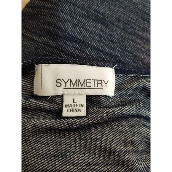 Symmetry Top Short Sleeves color block hi-lo Sz L - Picture 6 of 7